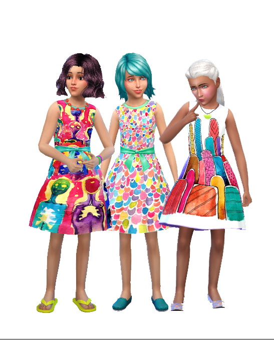 Sims 4 Printed outfits for kids at Verismaya