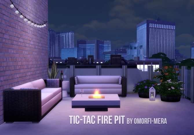 Sims 4 Tic Tac Fire Pit at Omorfi Mera