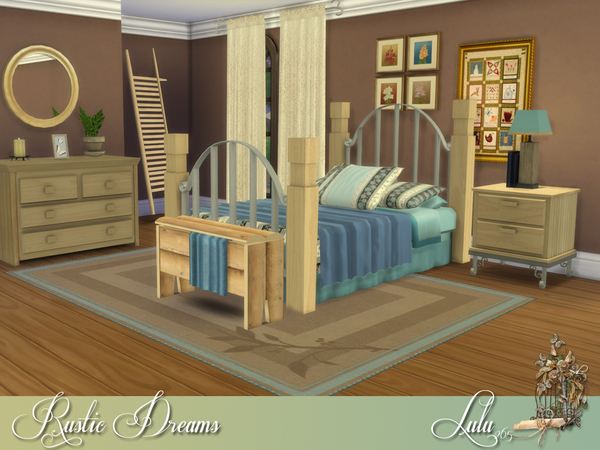 Sims 4 Rustic Dreams bedroom by Lulu265 at TSR