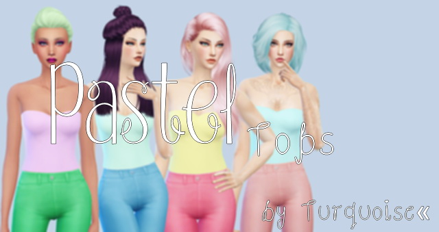 Sims 4 Four top sets by Turquoise at Sims Fans