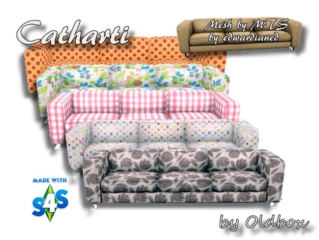 Sims 4 Recolors Couch Catharti by Oldbox at All 4 Sims