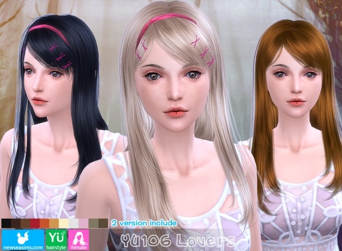 Sims 4 YU106 Lovers hair (Pay) at Newsea Sims 4