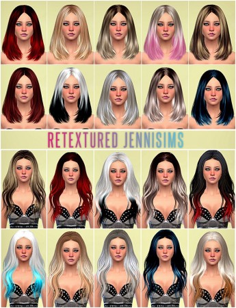 Sets of SkySims Hairs retextured at Jenni Sims