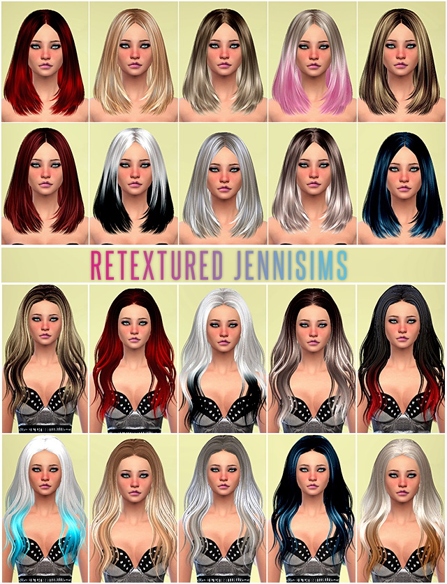 Sims 4 Sets of SkySims Hairs retextured at Jenni Sims