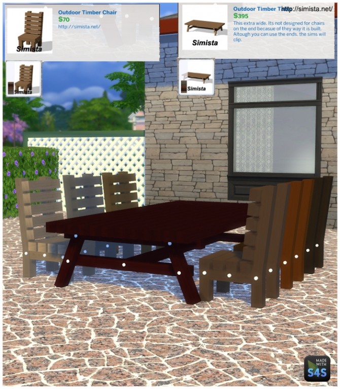 Sims 4 Outdoor Timber Set at    select a Sites   