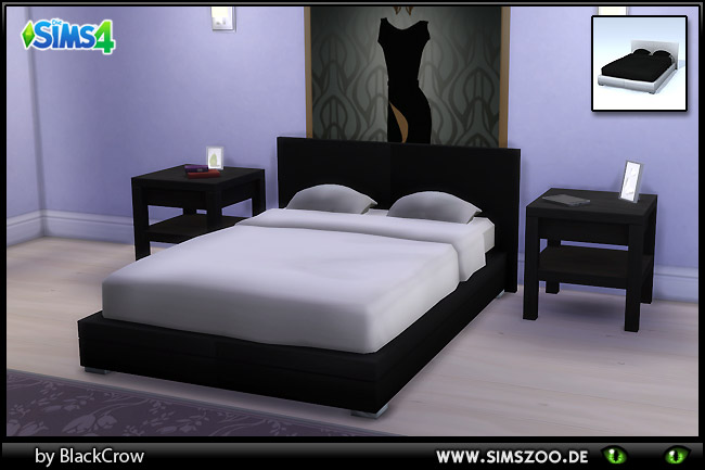 Sims 4 Simple and Clean bed by BlackCrow at Blacky’s Sims Zoo