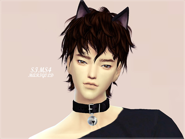 Sims 4 Male cat bell choker at Marigold