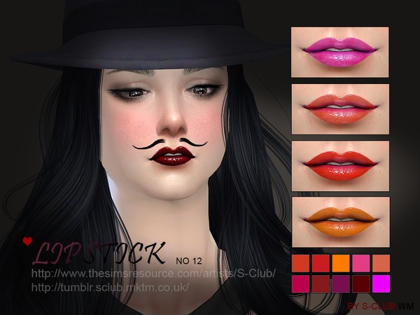 Sims 4 Lipstick 12 by S Club WM at TSR