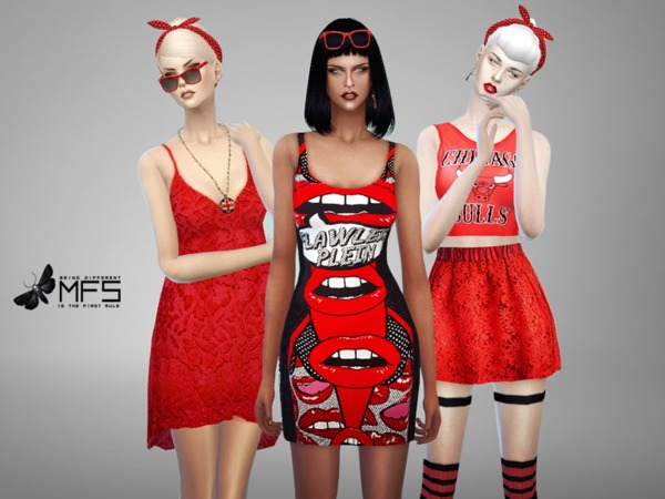 Sims 4 MFS Red Mood Collection by MissFortune at TSR