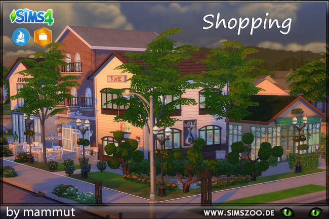 Sims 4 Newcrest Shopping center by mammut at Blacky’s Sims Zoo