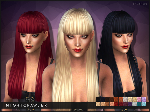 Sims 4 Poison hair by Nightcrawler at TSR