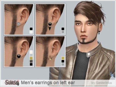 Men’s earrings set on left ear at Sims by Severinka