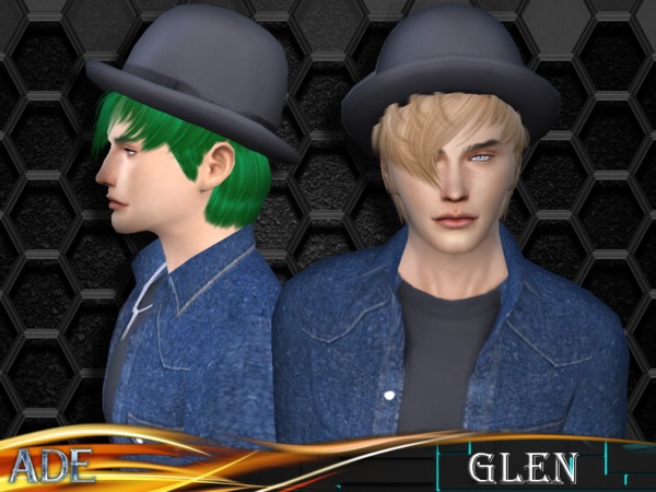 Sims 4 Ade Glen hair by Ade Darma at TSR