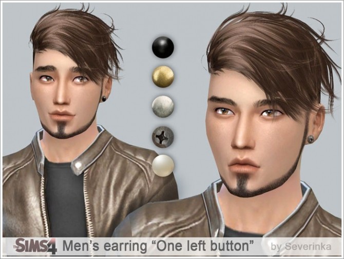 Sims 4 Mens earrings set on left ear at Sims by Severinka