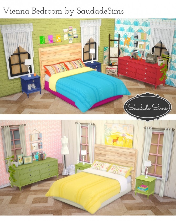 Sims 4 Vienna Bedroom at Saudade Sims