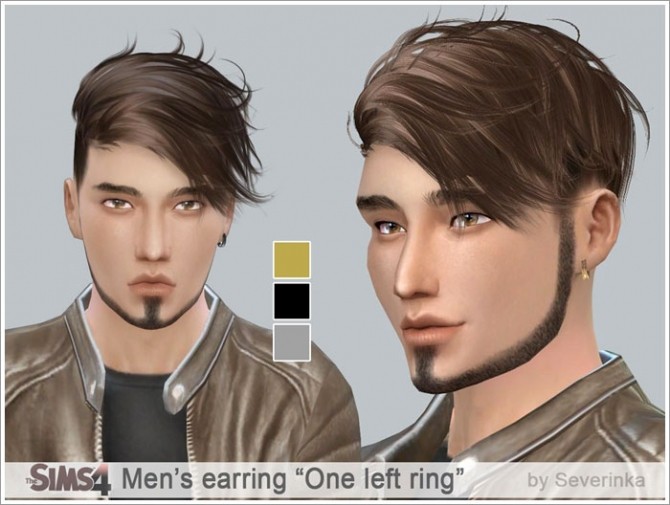 Sims 4 Mens earrings set on left ear at Sims by Severinka