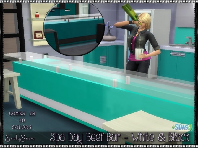 Sims 4 Spa Day Beef Bar White & Black at SrslySims
