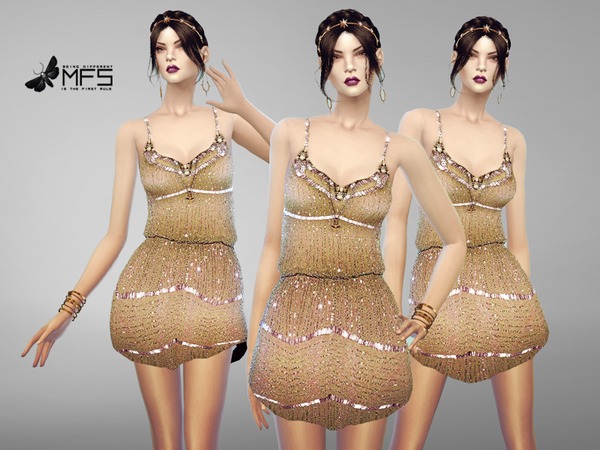 Sims 4 MFS Ellie Dress by MissFortune at TSR