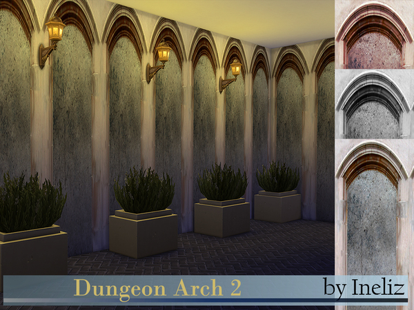 Sims 4 Dungeon Arch 2 walls by Ineliz at TSR