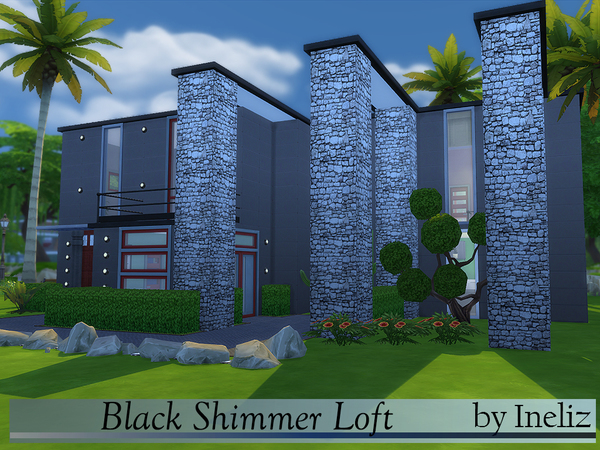 Sims 4 Black Shimmer Loft by Ineliz at TSR