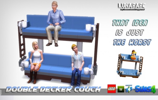 Sims 4 Double Decker Couch at Lunararc