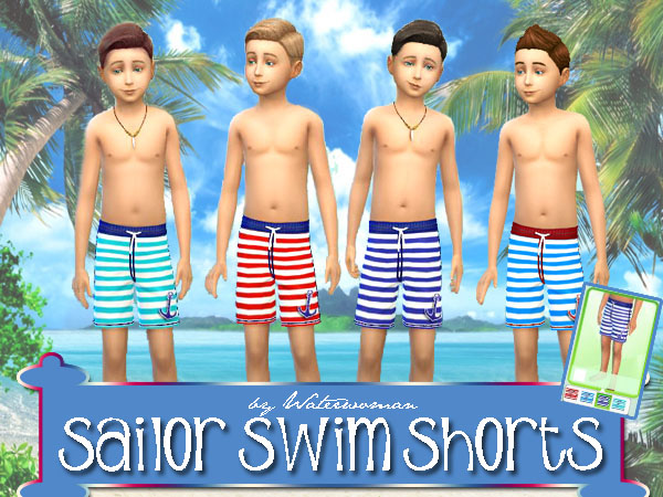 Sims 4 Sailor Swimshorts by Waterwoman at Akisima