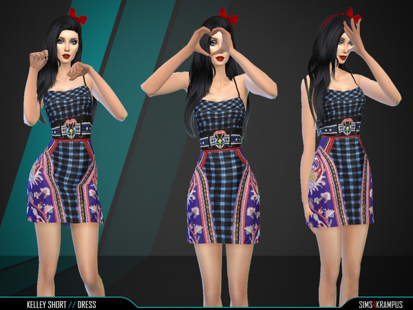 Sims 4 Kelley Short Dress by SIms4Krampus at TSR