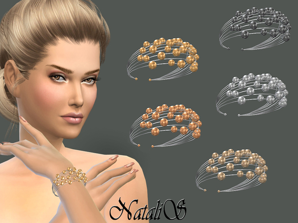 Sims 4 Multilayer metal wire bracelet by NataliS at TSR