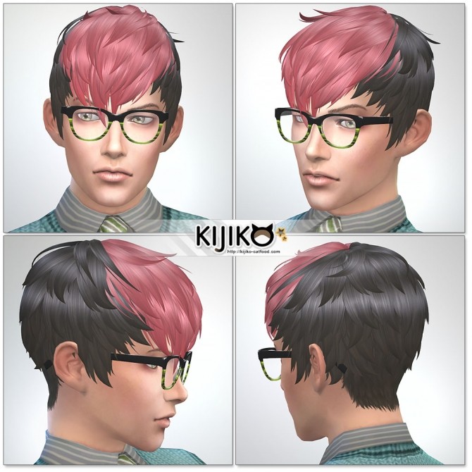 Sims 4 Panda Kang Kang hair for males at Kijiko