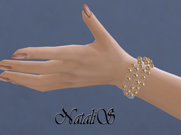 Sims 4 Multilayer metal wire bracelet by NataliS at TSR
