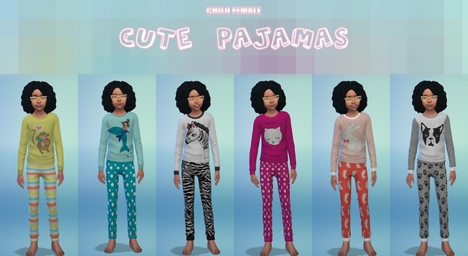 Sims 4 Child Female Pajamas Set at Onyx Sims