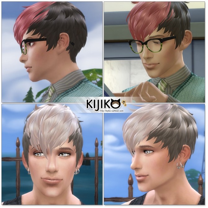 Sims 4 Panda Kang Kang hair for males at Kijiko