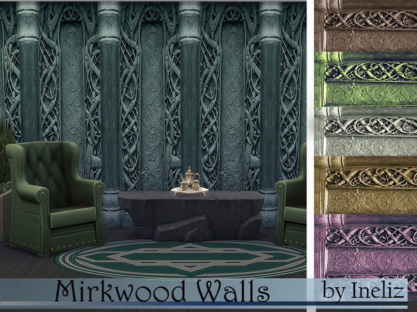 Sims 4 Mirkwood Walls by Ineliz at TSR