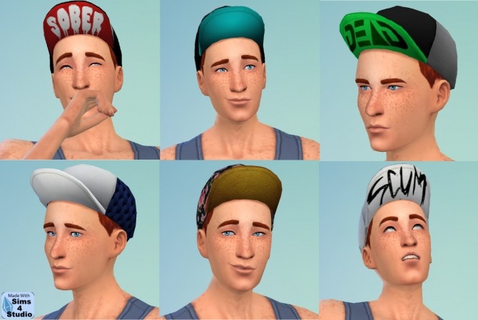 Sims 4 Flat Brim hats for males at Clipit Sims
