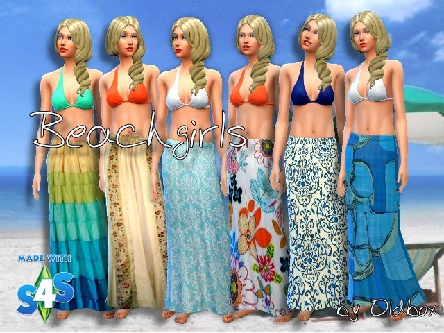Sims 4 6 beach dresses by Oldbox at All 4 Sims