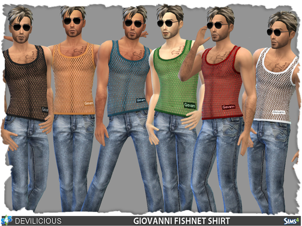 Sims 4 Giovanni Fishnet Shirt by Devilicious at TSR