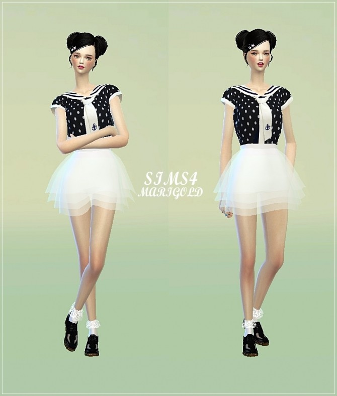Sims 4 Lovely chiffon mini skirt at Marigold