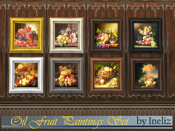 Sims 4 Oil Fruit Paintings Set by Ineliz at TSR