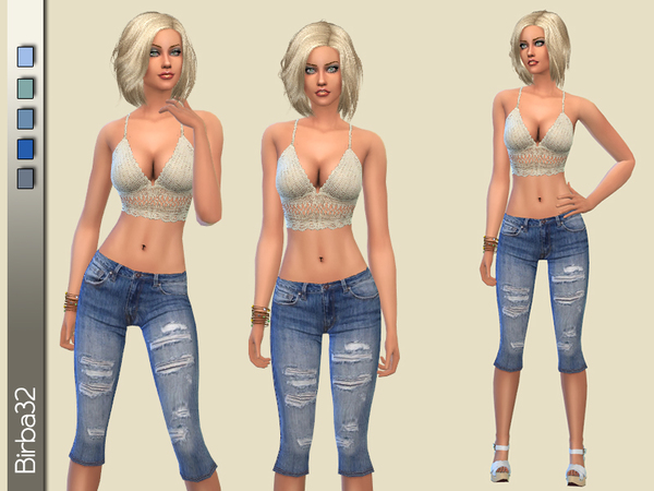 Sims 4 Capri jeans by Birba32 at TSR