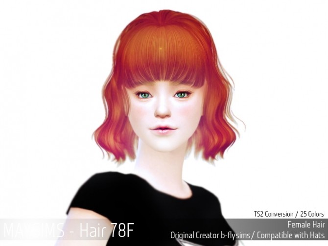 Sims 4 Hair 78F (B fly) at May Sims
