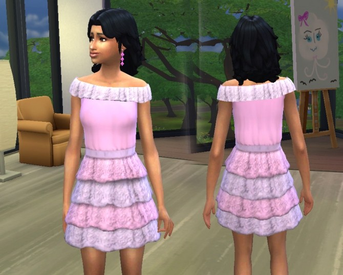 Sims 4 Lacy Frills Dress at My Stuff