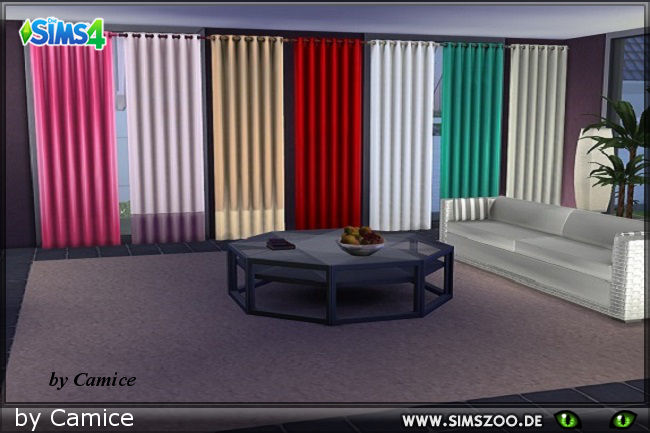 Sims 4 Satin curtain recolor by Camice at Blacky’s Sims Zoo