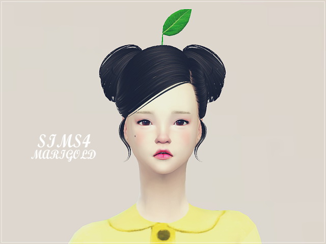Sims 4 Leaf hair ACC at Marigold