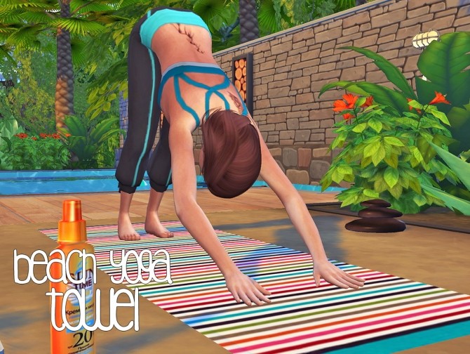 Sims 4 Beach Yoga towel at Akai Sims