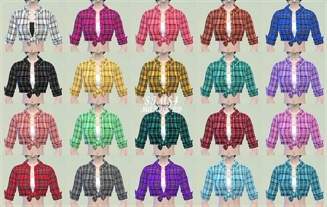 Sims 4 Tied check shirts at Marigold