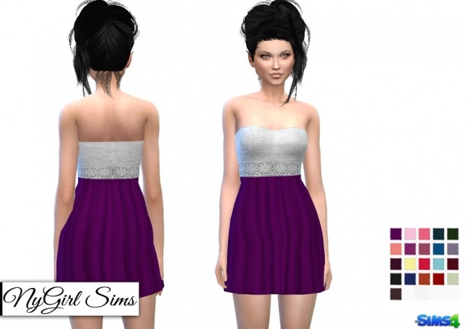 Sims 4 Crochet and Lace Top Dress at NyGirl Sims