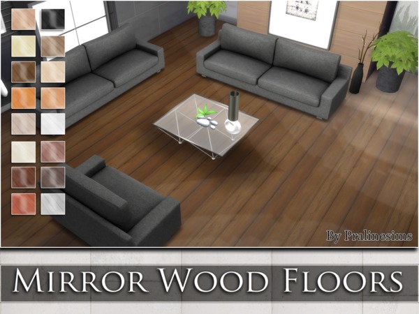 Sims 4 Mirror Wood Floors by Pralinesims at TSR