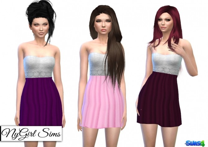 Sims 4 Crochet and Lace Top Dress at NyGirl Sims