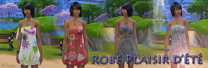 Sims 4 Summer fun dress by Poupouss at Sims Artists