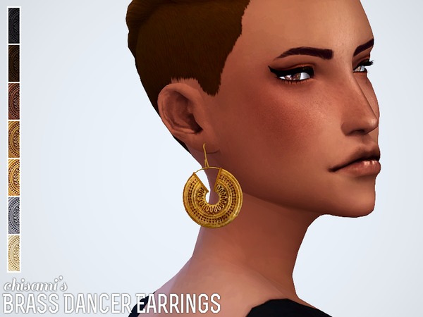 Sims 4 Brass Dancer Earrings by Chisimi at TSR